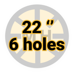 22" 6 holes