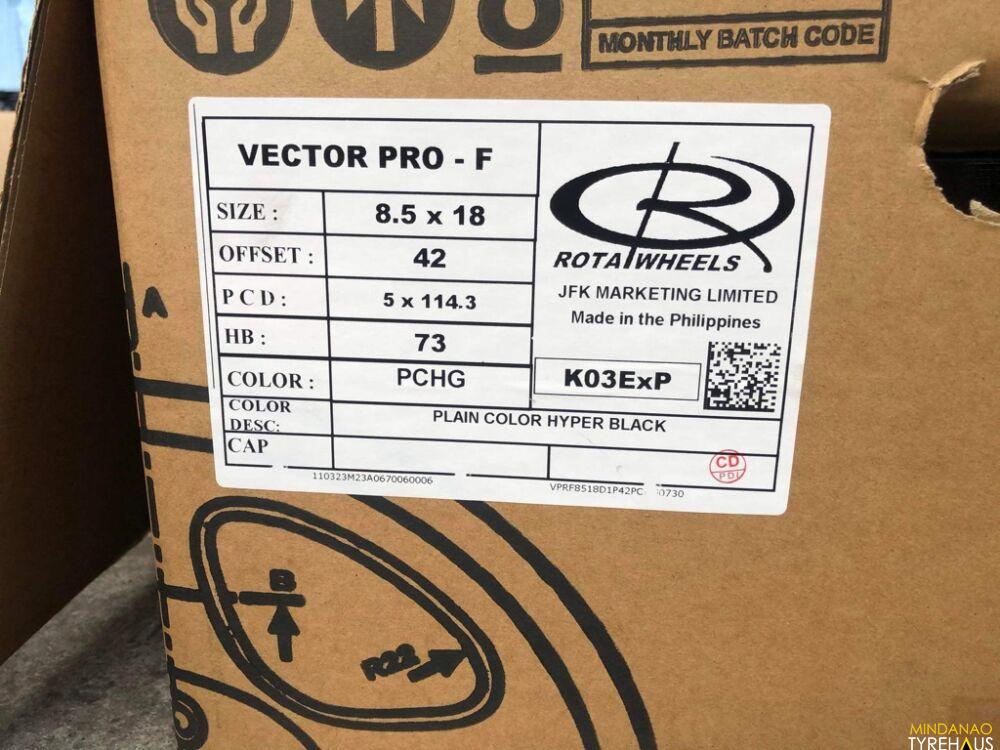 18” Rota Vector Pro 5Holes pcd 114 Hyperblack Brandnew mags – Mindanao ...