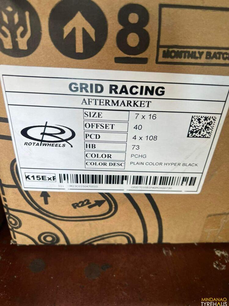 Grid Racing Magz 16” Rota Grid Racing Hyperblack mags 4Holes pcd 108 Brandnew for ...