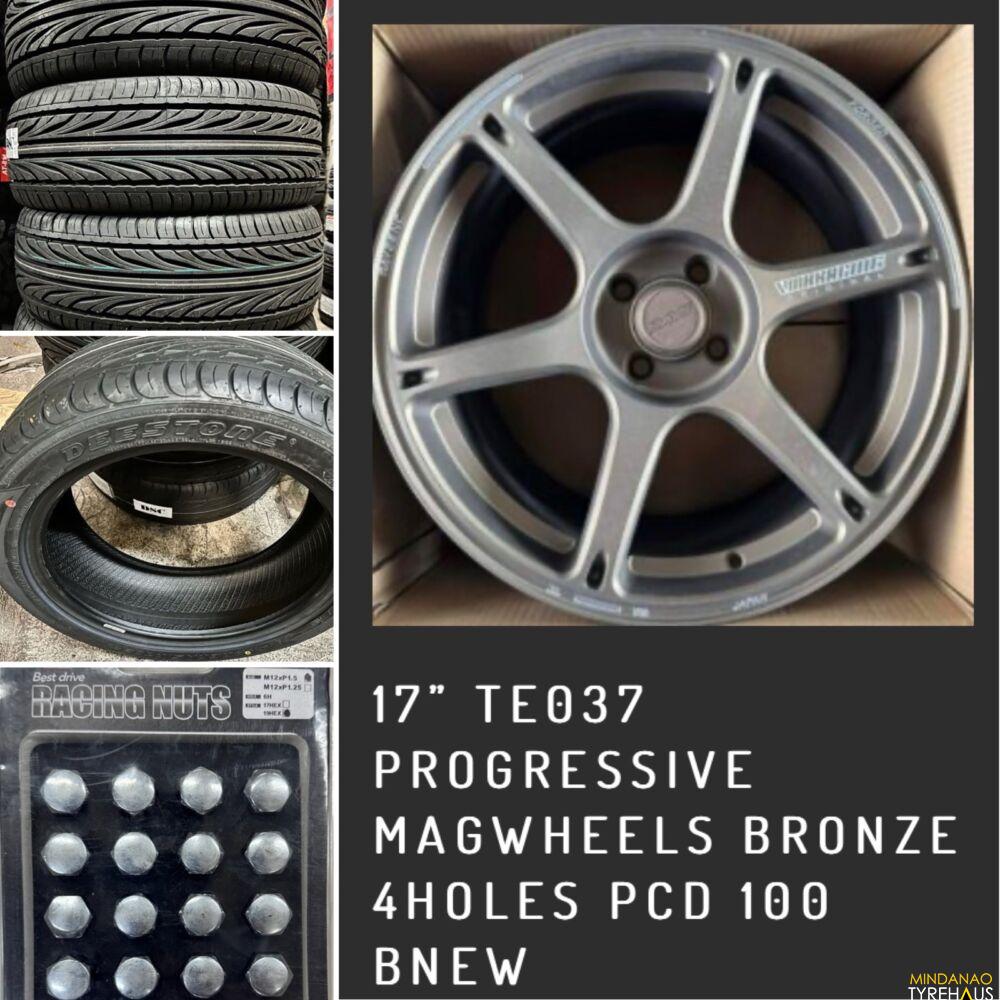 Progressive Rims 17” TE37 Progressive mags 4Holes pcd 100 w/205 or 215-45-r17 Deestone ...