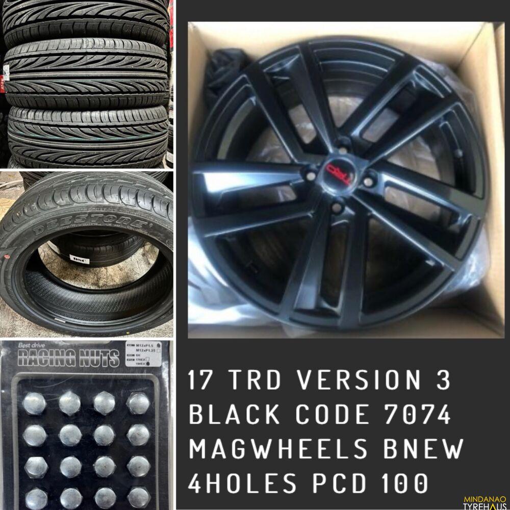 17” TRD Ver 3 mags 4Holes pcd 100 w/205 or 215-45-r17 Deestone and ...