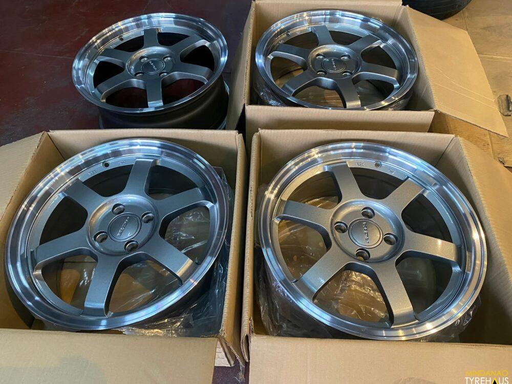 Grid Racing Magz 16” Rota Grid Racing Steel Grey Polish Mags 4Holes pcd 100 Bnew ...